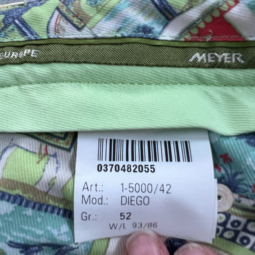 Meyer Diego Mens Yellow Chino Pants 52 W36 L30 Cotton Stretch Summer EU Resort - Picture 12 of 13
